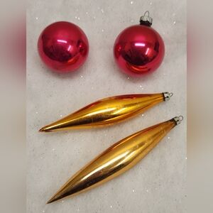 Vintage Mercury Glass Ornament Set